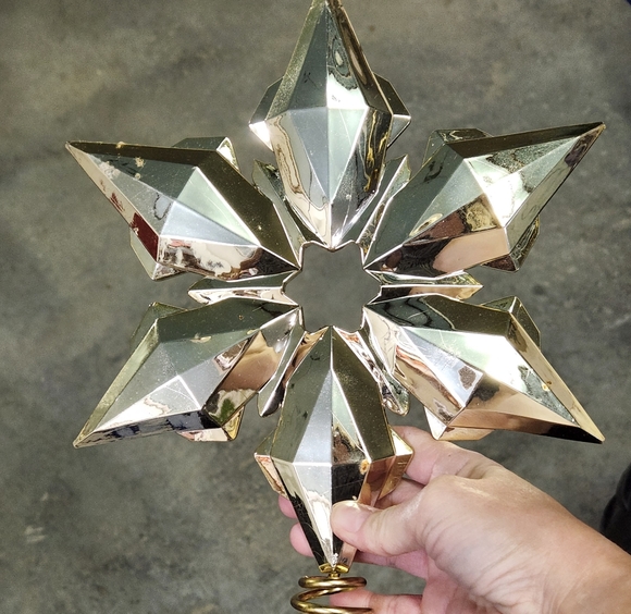 Holiday Kohls Large Jewel Star Copper Amber Christmas Tree Topper